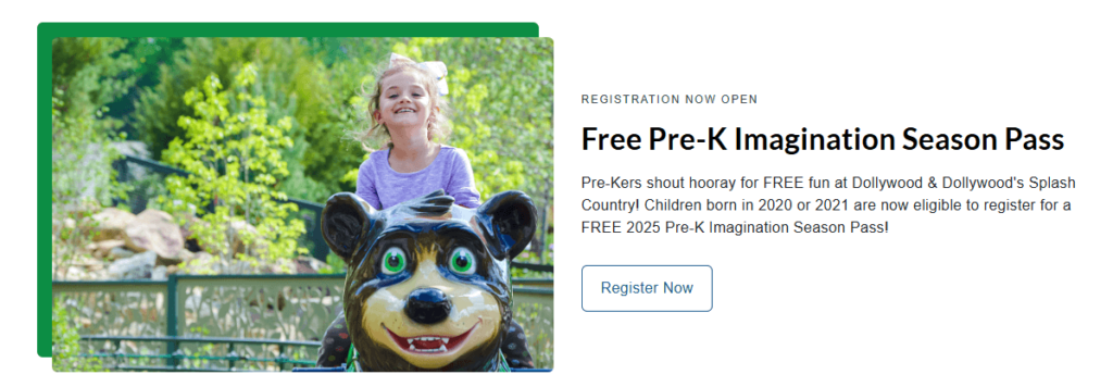 Purchasing Dollywood Tickets: Your Guide 6 Pre-k Imagination passholder information graphic