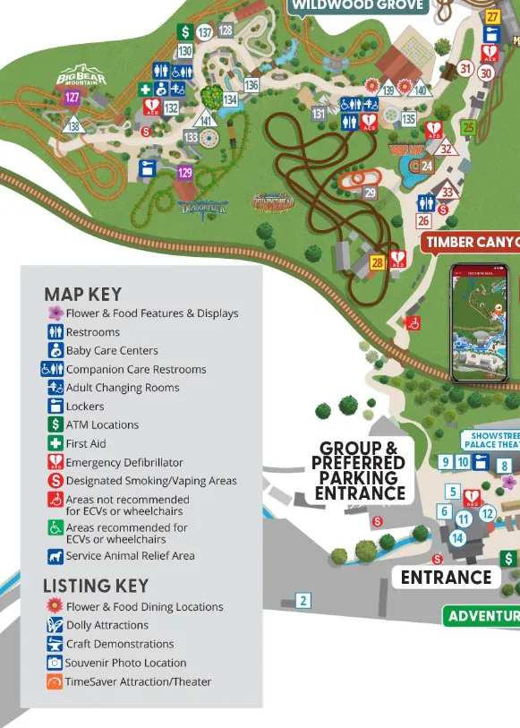 Dollywood V.I.P. Parking: Is it worth the extra cost? 2 Map of Dollywood preferred parking entrance