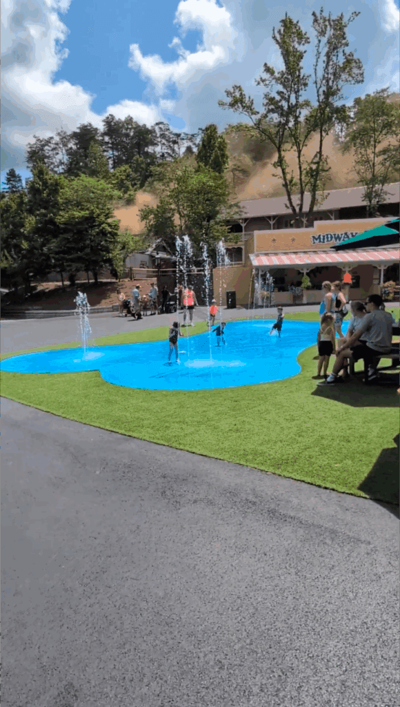 Country Fair at Dollywood: Rides, Nostalgia & Classic Fun for the Whole Family 5 The Splash Pad in Country Fair at Dollywood in Pigeon Forge, TN