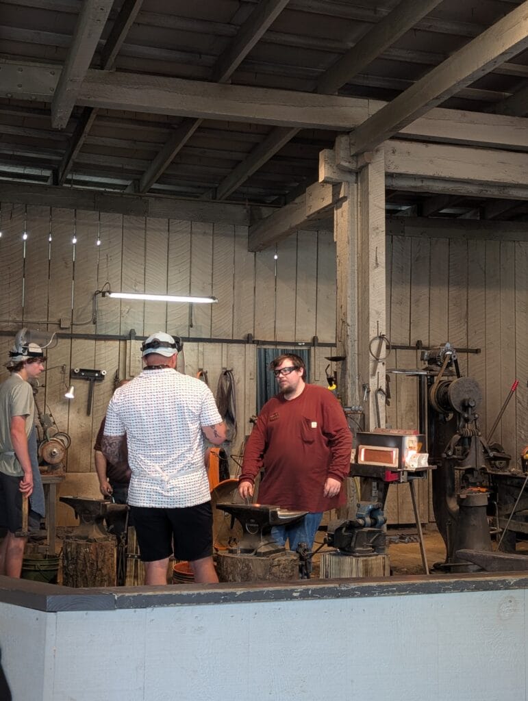 The metal workers at Dollywood in Craftsman Vally