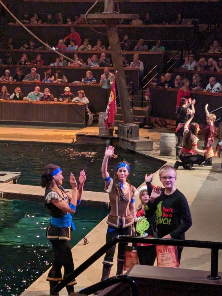 Kids participating in pirates voyage show, pigeon forge, tn