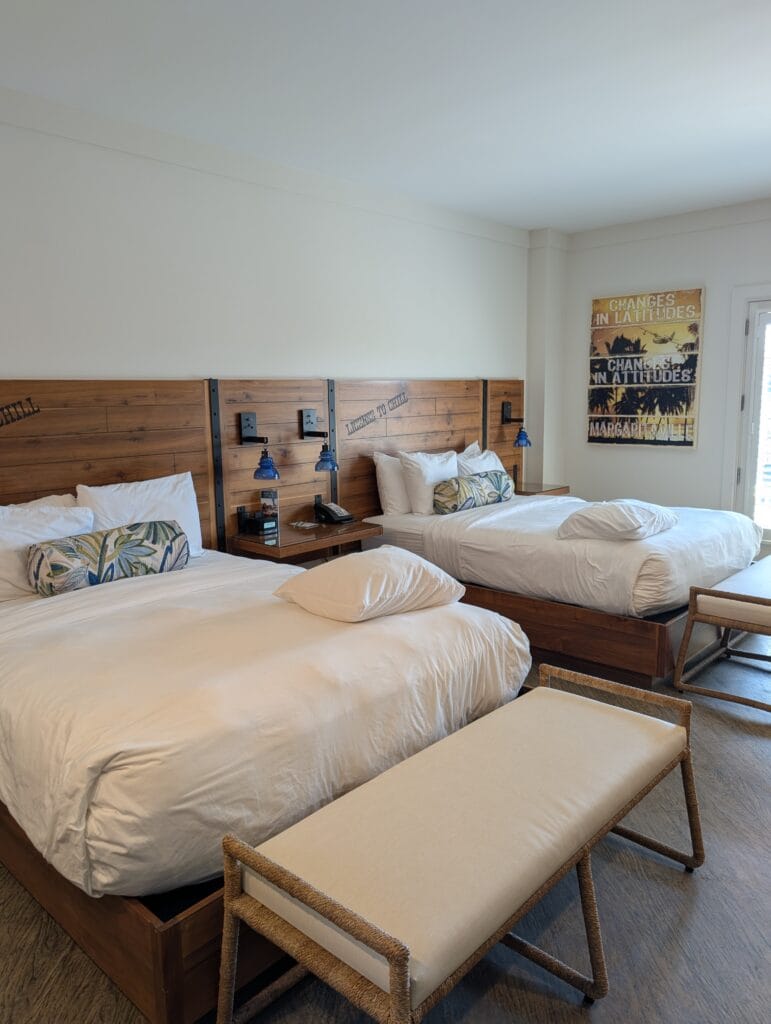 Margaritaville Island Hotel in Pigeon Forge: Paradise in the Smokies 14 Beds in a guest room at Margaritaville Island Hotel in Pigeon Forge, TN