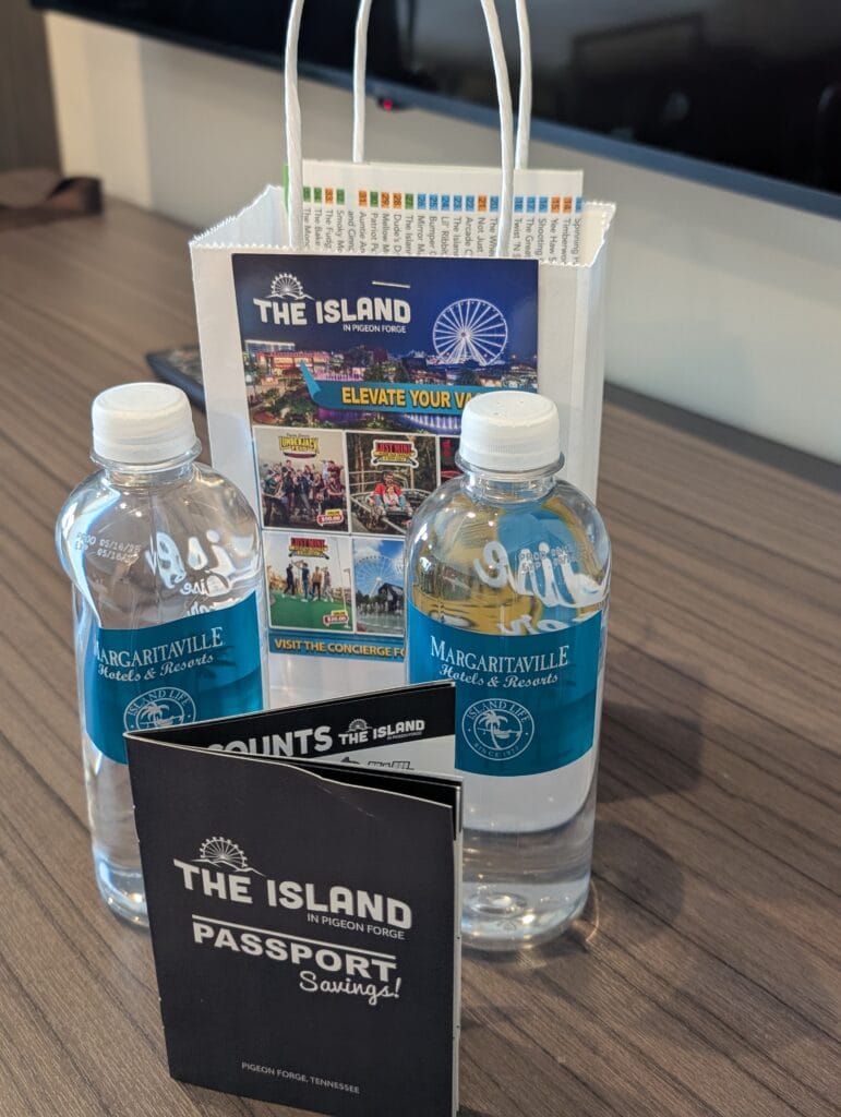 Margaritaville Island Hotel in Pigeon Forge: Paradise in the Smokies 18 Complimentary Bottled Water and The Island Passport Savings Book at Margaritaville Island Hotel in Pigeon Forge, TN
