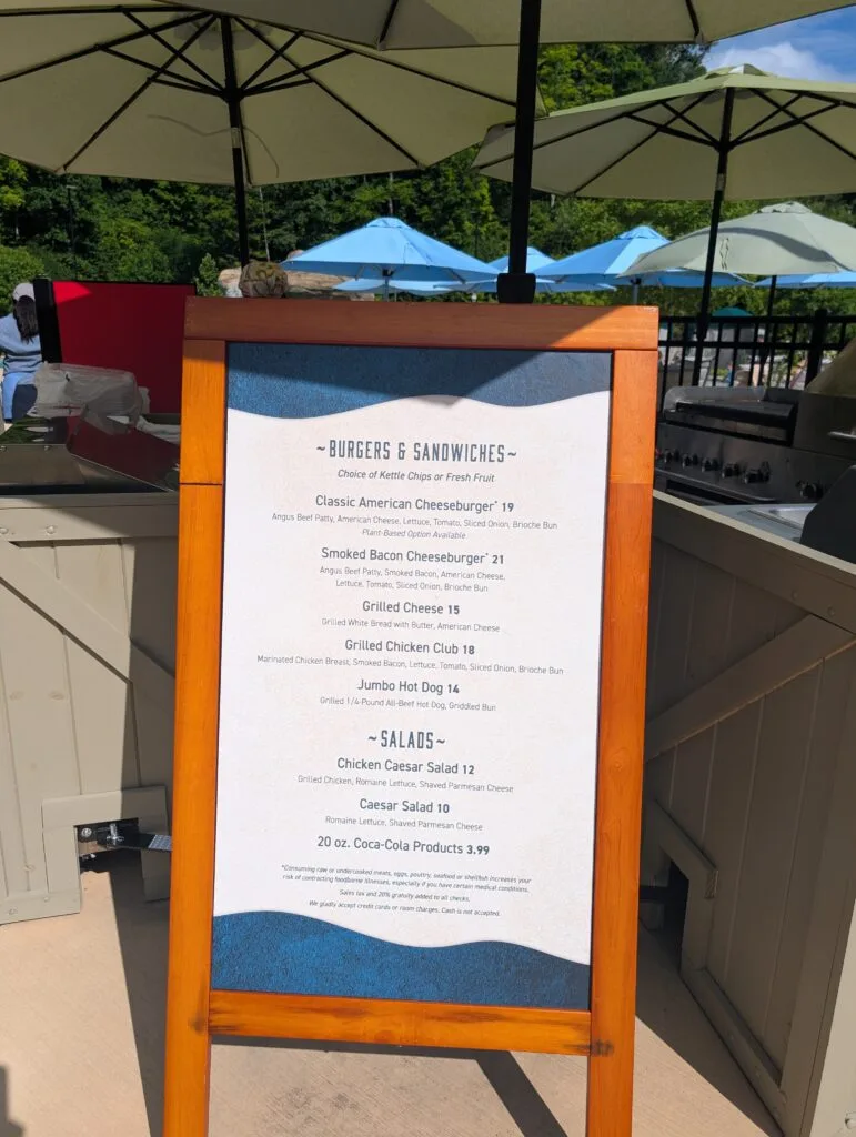 Dollywood's HeartSong Lodge & Resort: Serenity and Perks Galore 16 Cove Pool Menu at HeartSong Lodge and Resort