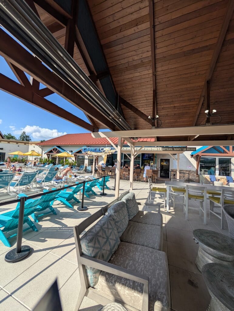 Margaritaville Island Hotel in Pigeon Forge: Paradise in the Smokies 9 Covered Sitting area at Rooftop Pool at Margaritaville Island Hotel