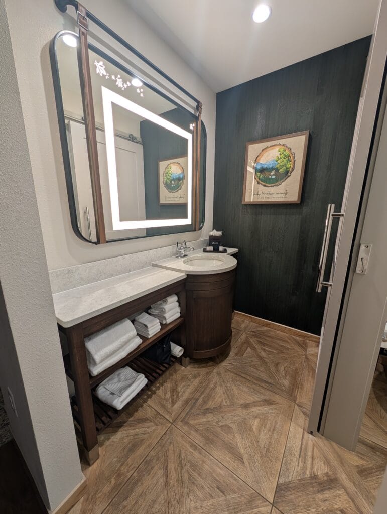 Mirror in room at HeartSong Lodge and Resort