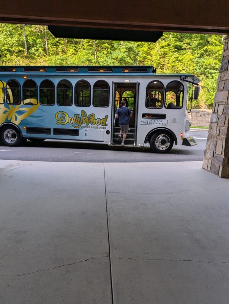 The Ultimate Dollywood Planning Guide 19 Trolley at Dollywood's HeartSong Lodge and Resort