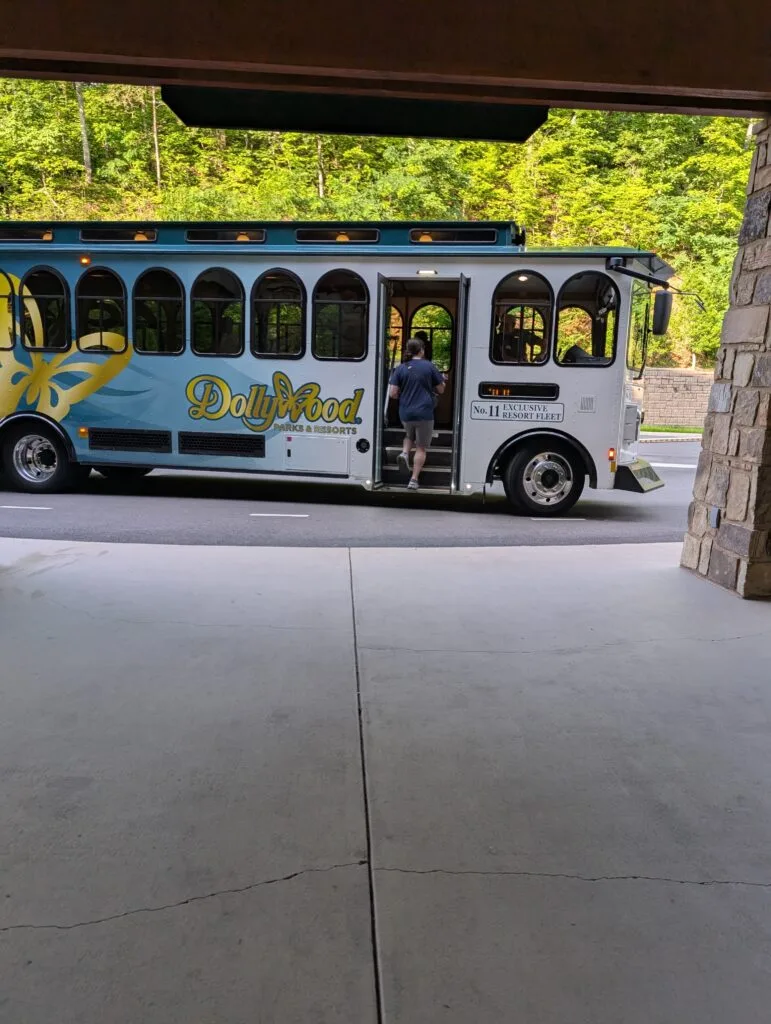 Dollywood's HeartSong Lodge & Resort: Serenity and Perks Galore 11 Trolley at Dollywood's HeartSong Lodge and Resort