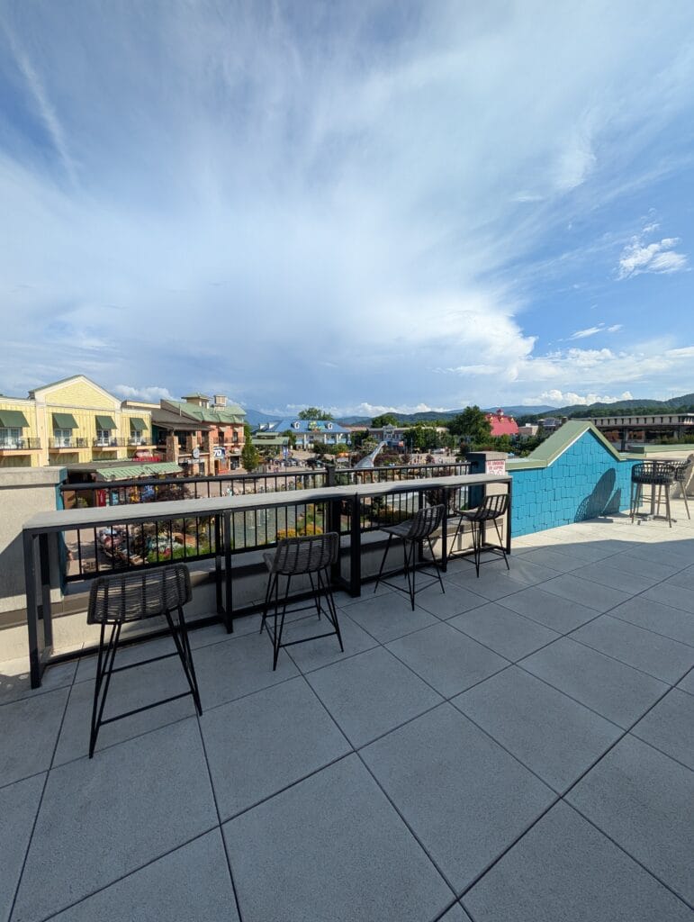 Margaritaville Island Hotel in Pigeon Forge: Paradise in the Smokies 8 View from Rooftop Pool Viewing Area at Margaritaville Island Hotel in Pigeon Forge, TN