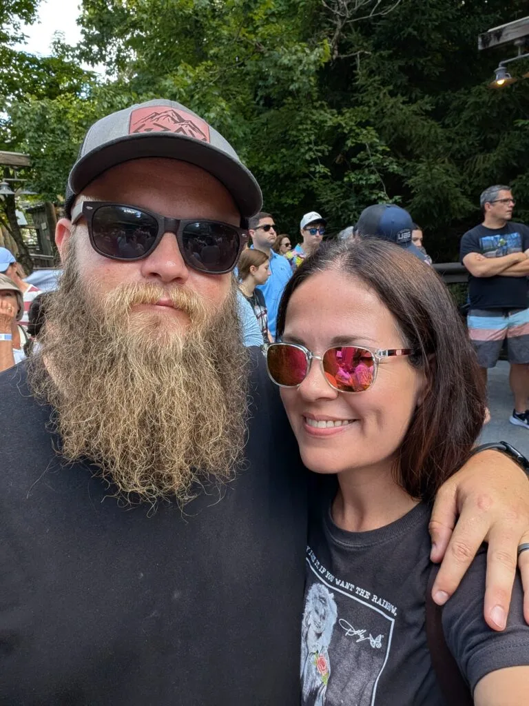 Lindsay Harvey in the rope drop crowd at Dollywood