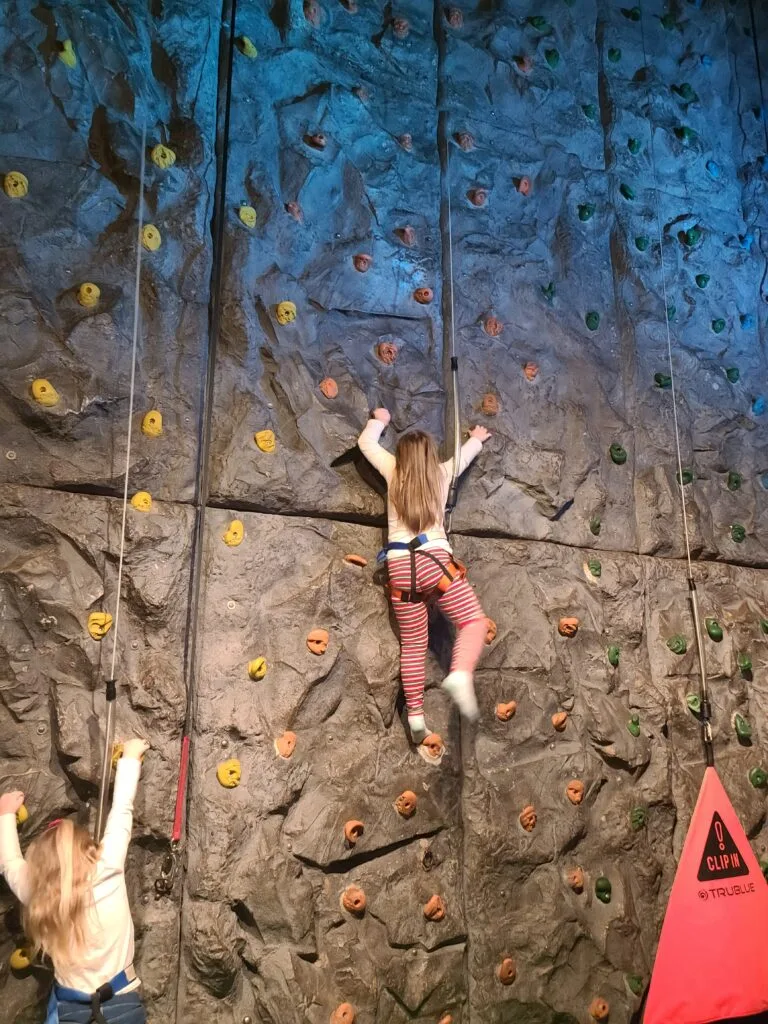 Children climbing rock wall at Wonderworks in Pigeon Forge, TN Photo Credit: Lindsay Harvey-Simply Touring