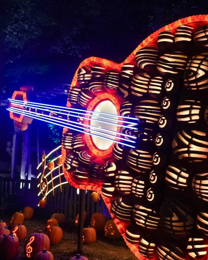 Guitar made out of pumpkins at Dollywood's Harvest Festival Photo Credit: Dollywood