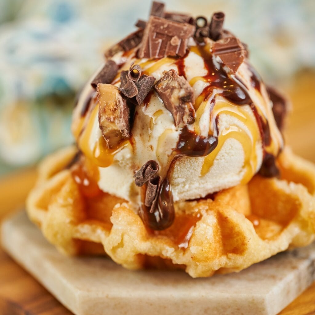 Toffee Ice Cream Belgium Waffle at Dollywood's Harvest Festival Photo Credit: Dollywood