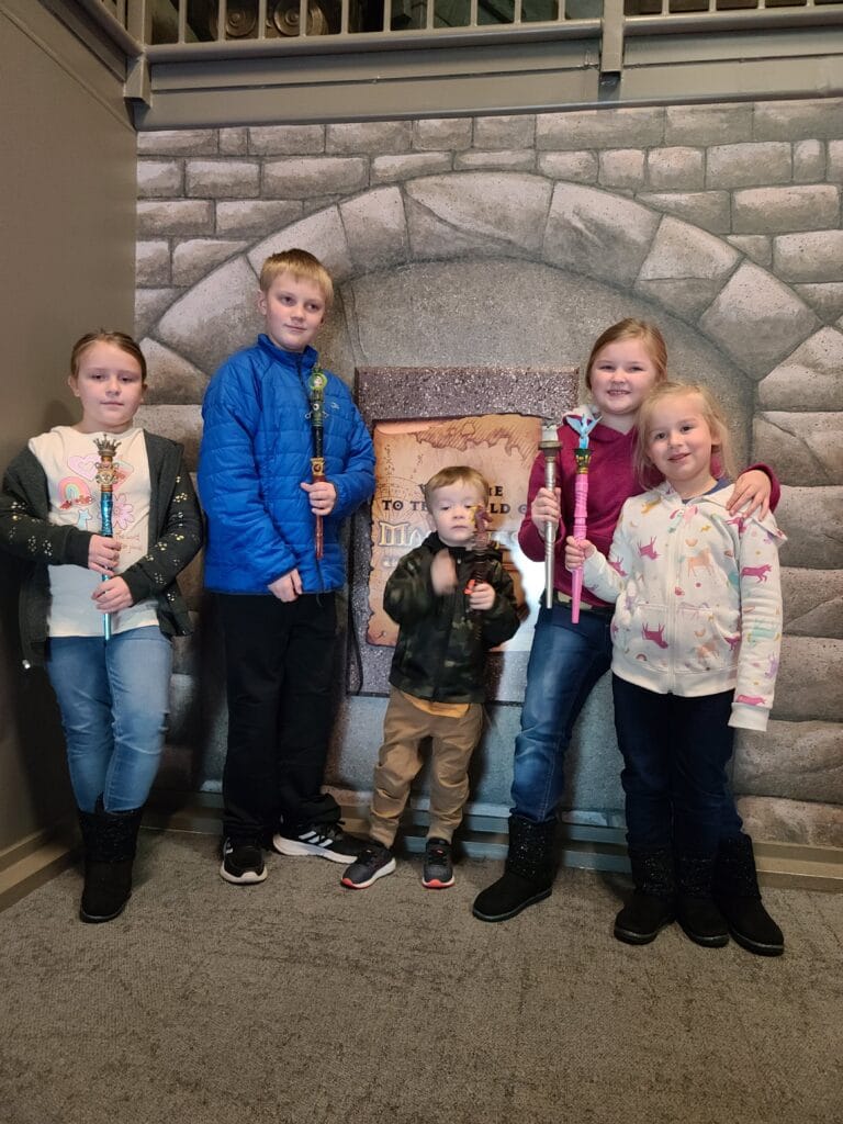 Exploring MagiQuest in Pigeon Forge, Tennessee 8 Children with their wands at MagiQuest in Pigeon Forge, TN Photo Credit: Lindsay Harvey-Simply Touring