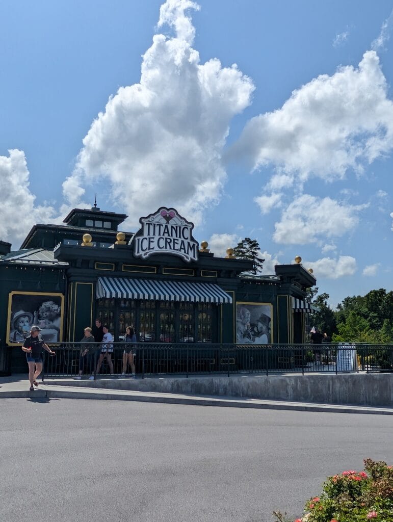 Exterior of the Titanic Ice Cream Parlor in Pigeon Forge, TN
Photo Credit: Lindsay Harvey-Simply Touring