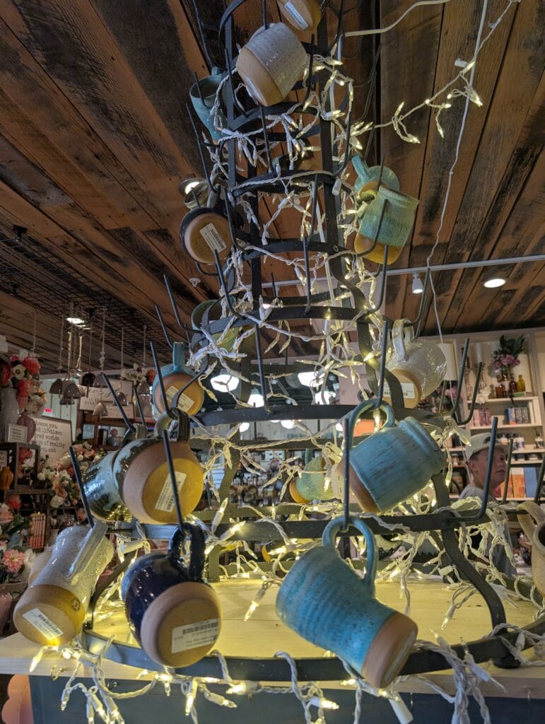 Ogle Brothers General Store: A Smoky Mountain Treasure 7 Hand made mugs at Ogle Brothers General Store in Sevierville, TN Photo Credit: Lindsay Harvey-Simply Touring