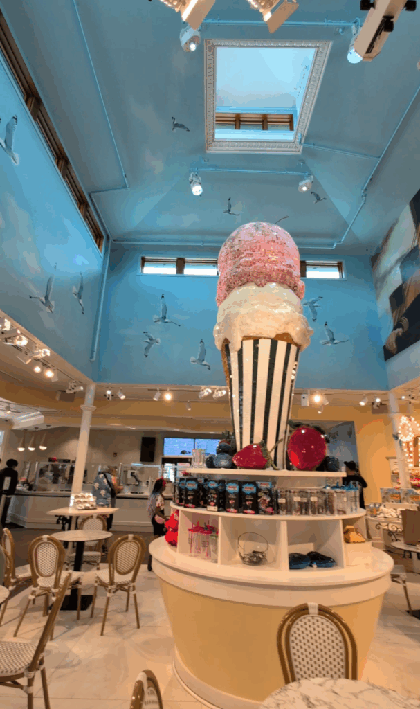 Inside of Titanic Ice Cream Parlor in Pigeon Forge, TN Photo Credit: Lindsay Harvey- Simply Touring