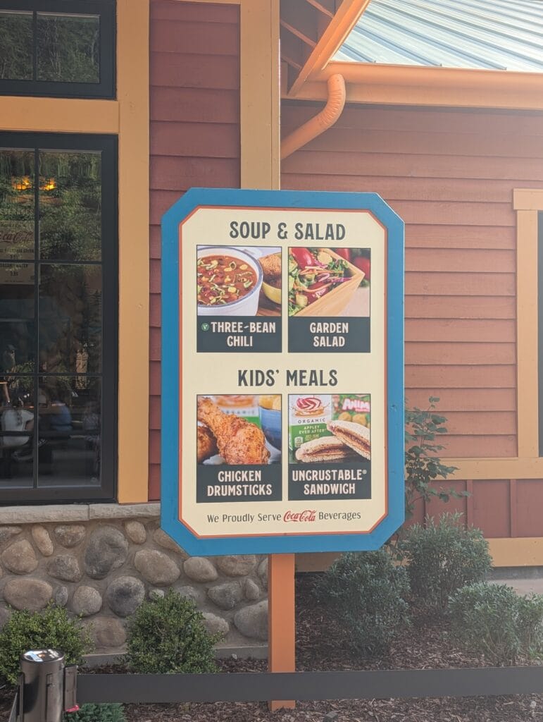 Kid Meal Options at Wilderness Pass Restaurant at Dollywood Photo Credit: Lindsay Harvey-Simply Touring
