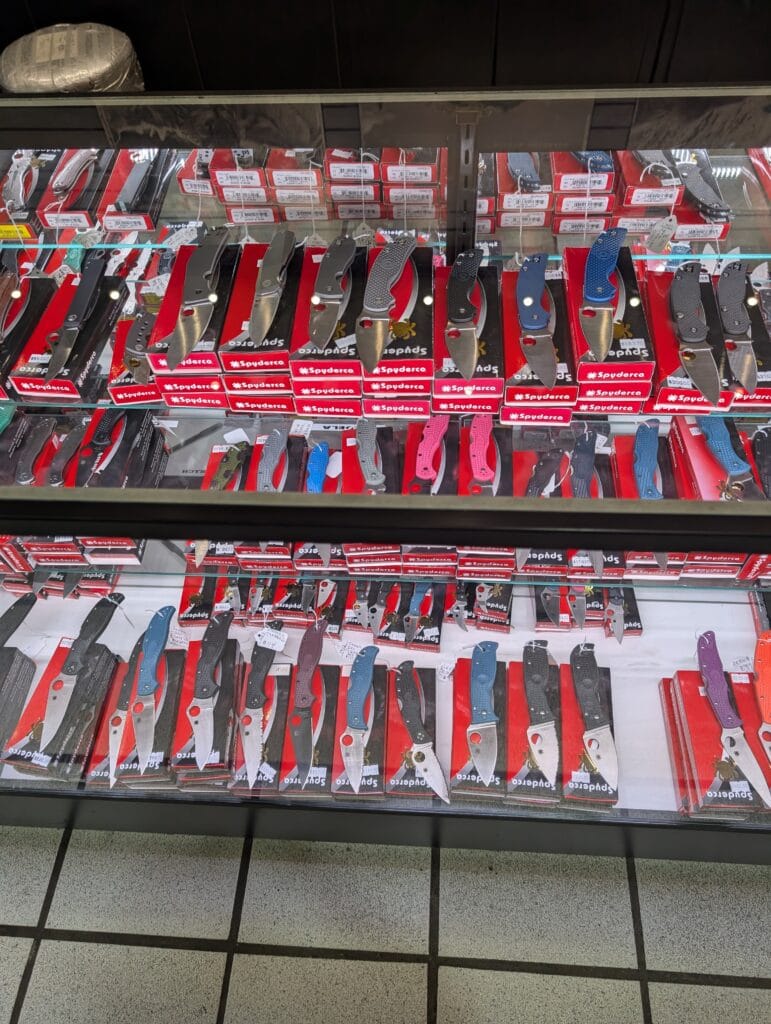 A Father's Guide to Smoky Mountain Knife Works: Where Adventure Meets Family Fun 3 Knife Display at Smoky Mountain Knife Works in Sevierville, TN Photo Credit: Lindsay Harvey-Simply Touring