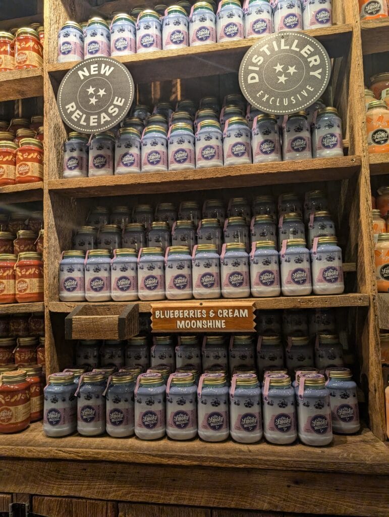 Ole Smoky Distillery in Gatlinburg 6 Blueberries and Cream Moonshine at Ole Smoky Distillery in Gatlinburg, TN