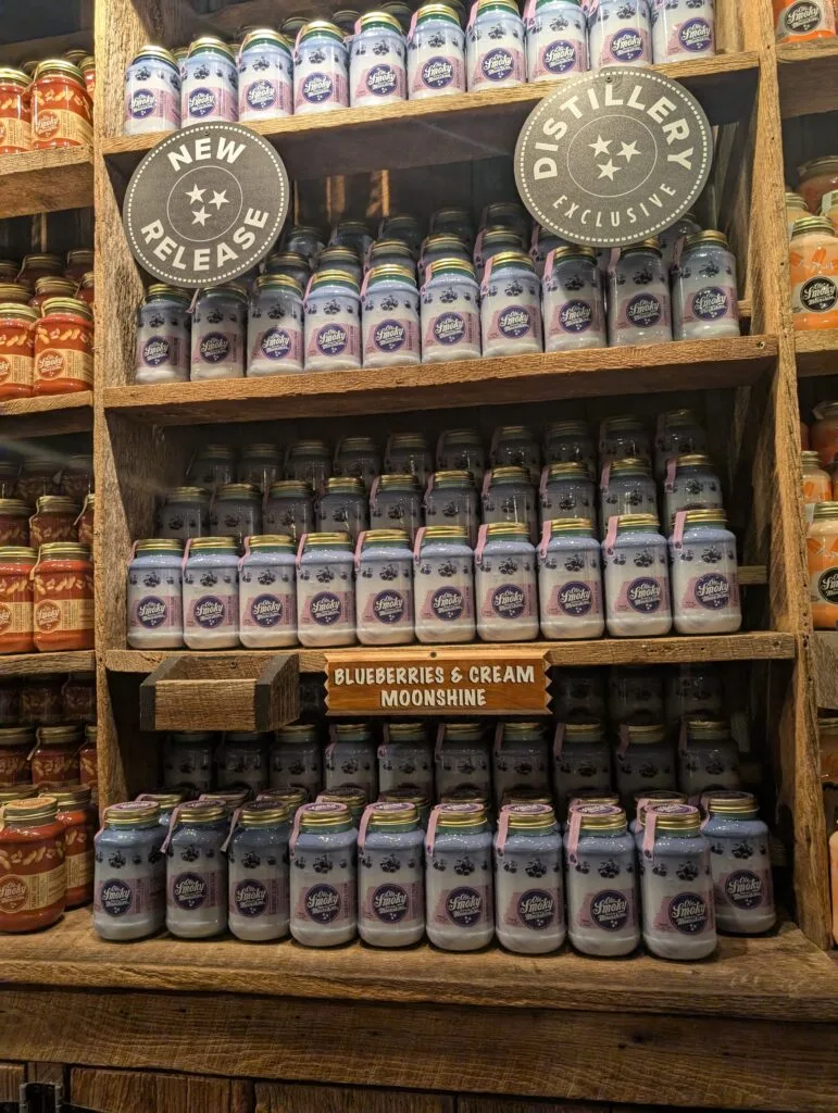 Blueberries and Cream Moonshine at Ole Smoky Distillery in Gatlinburg, TN