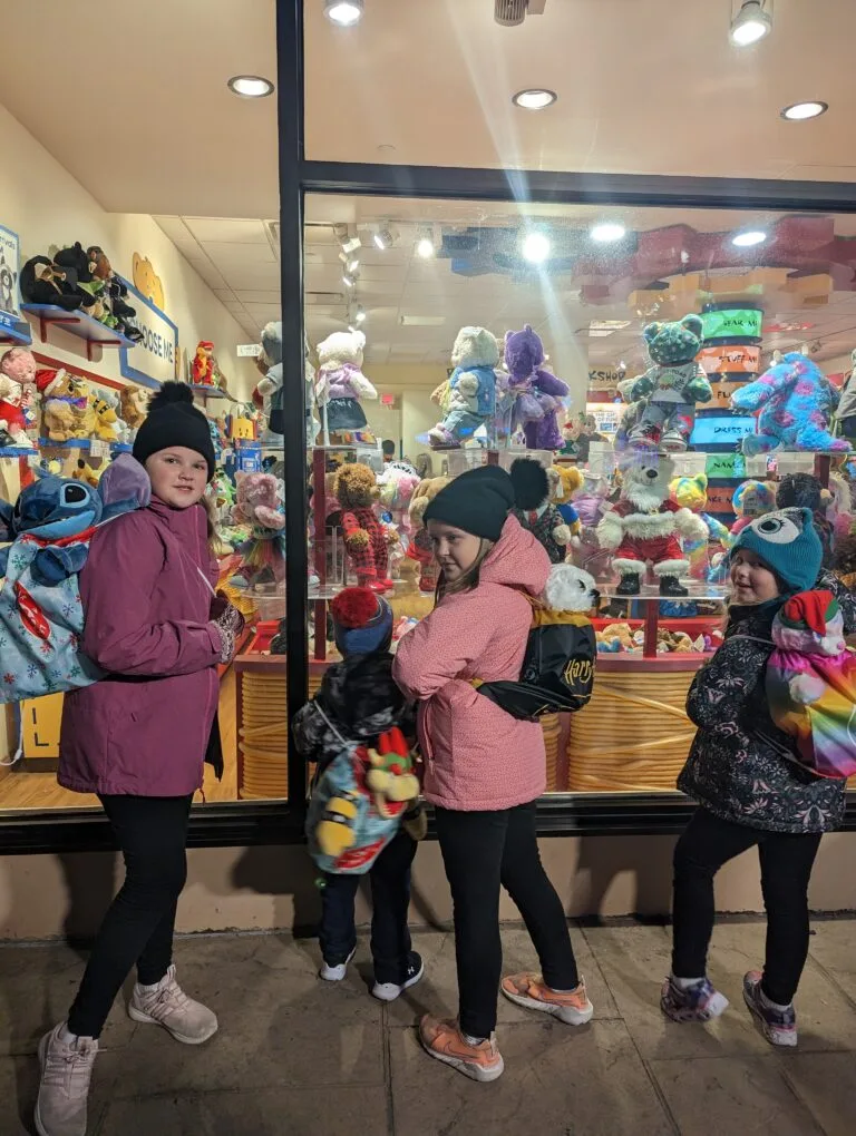 Children with their Build-A-Bear stuffies at Build-A-Bear Workshop at The Island in Pigeon Forge, TN