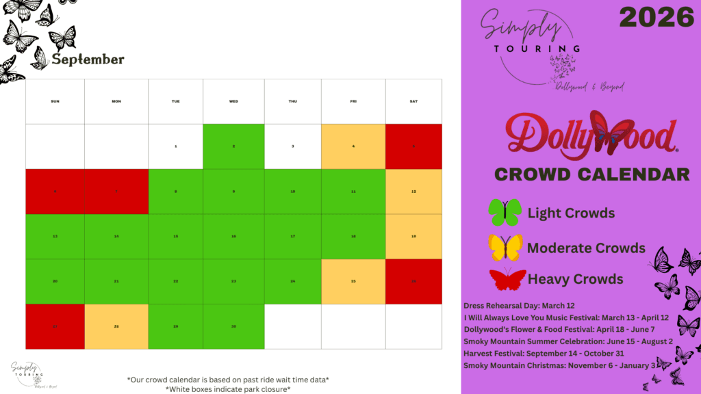 September Crowd Calendar 2026