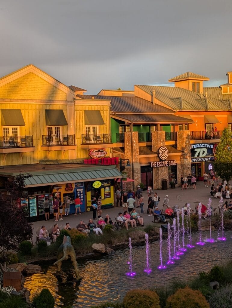 Best Pigeon Forge Nightlife for Adults: Things to Do After Dark in the Smoky Mountains 3 View of the Island at dusk