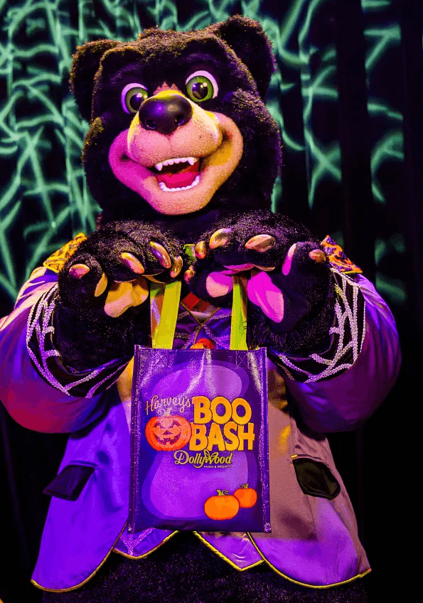 Dollywood's Harvest Festival: Explore our Complete Guide 14 Benjamin Bear at Harvey's Boo Bash at Dollywood-Photo Courtesy of Dollywood